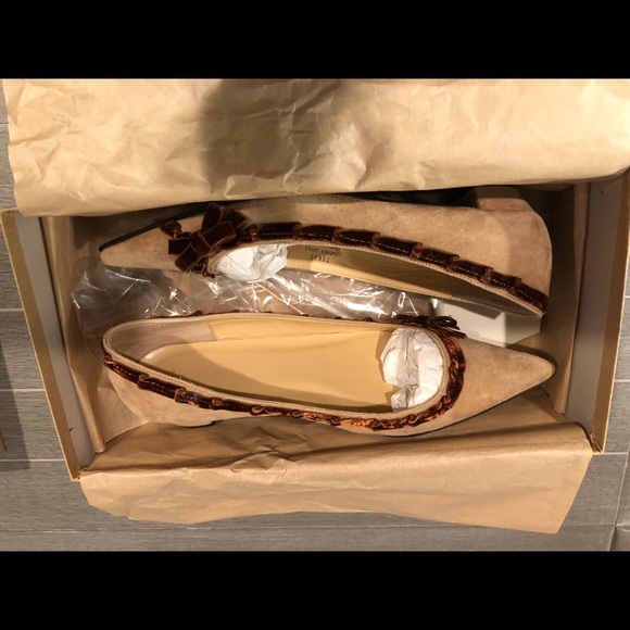 J Crew Marnie Suede Velvet Flats Vicuna Tan 7 - Picture 8 of 9